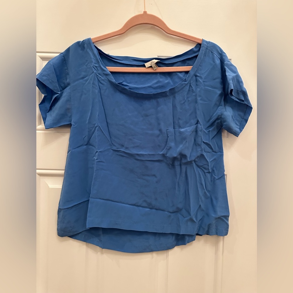 Joie Blue Silk Top